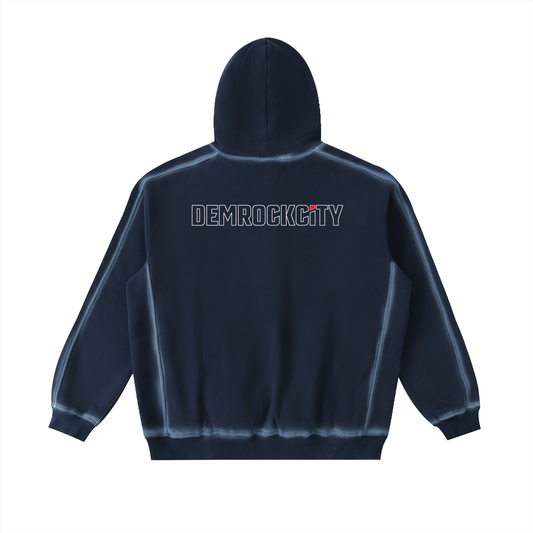 DEMROCKCITY Washed Heavyweight Hoodie – Midnight Edition ODMPOD
