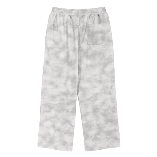 DEMROCKCITY Dirty Washed Wide-Leg Sweatpants – Stone Grey Edition ODMPOD