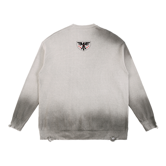 DEMROCKCITY Sun Fade Distressed Crewneck – Gray Edition