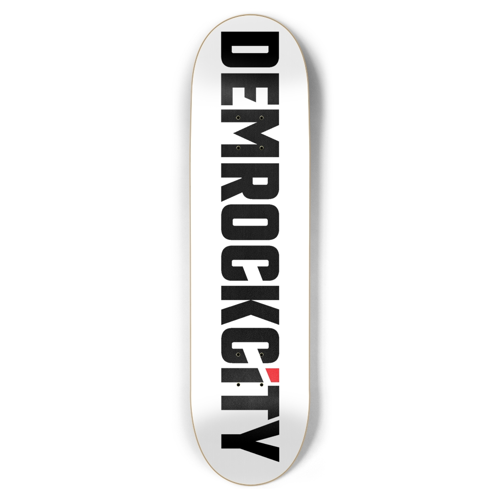 DEMROCKCITY Vertical Logo Deck (8.5 × 32) DEMROCKCITY