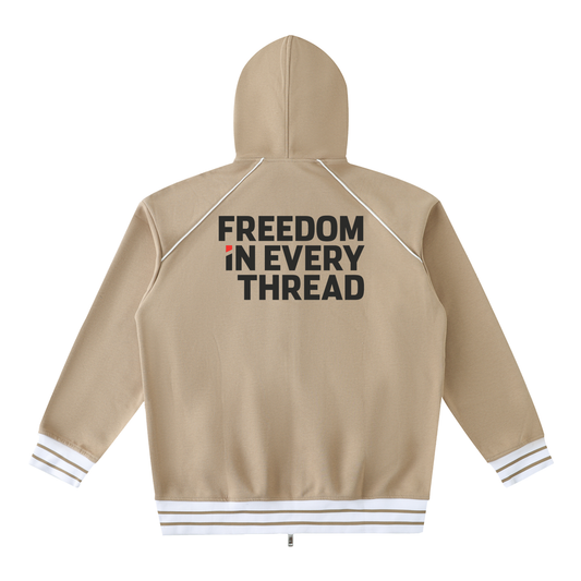 Eagle Crest Varsity Zip Hoodie – Sandstone Edition ODMPOD