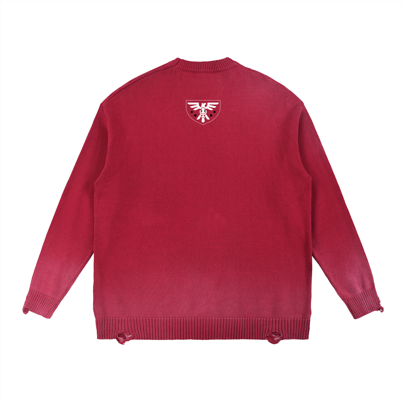 DEMROCKCITY Sun Fade Distressed Crewneck – Red Edition
