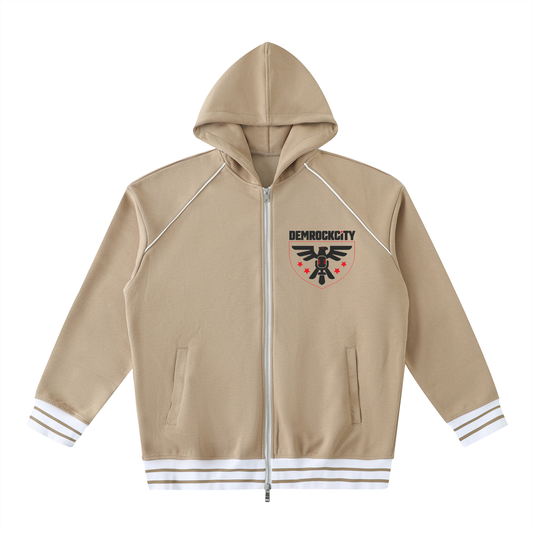 Eagle Crest Varsity Zip Hoodie – Sandstone Edition ODMPOD
