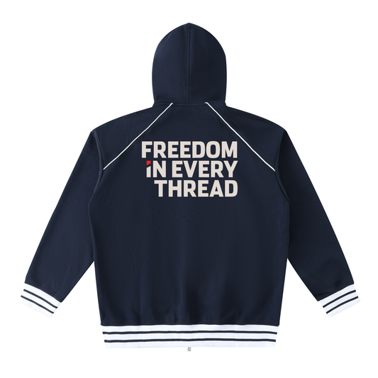 Eagle Crest Varsity Zip Hoodie – Navy Edition ODMPOD