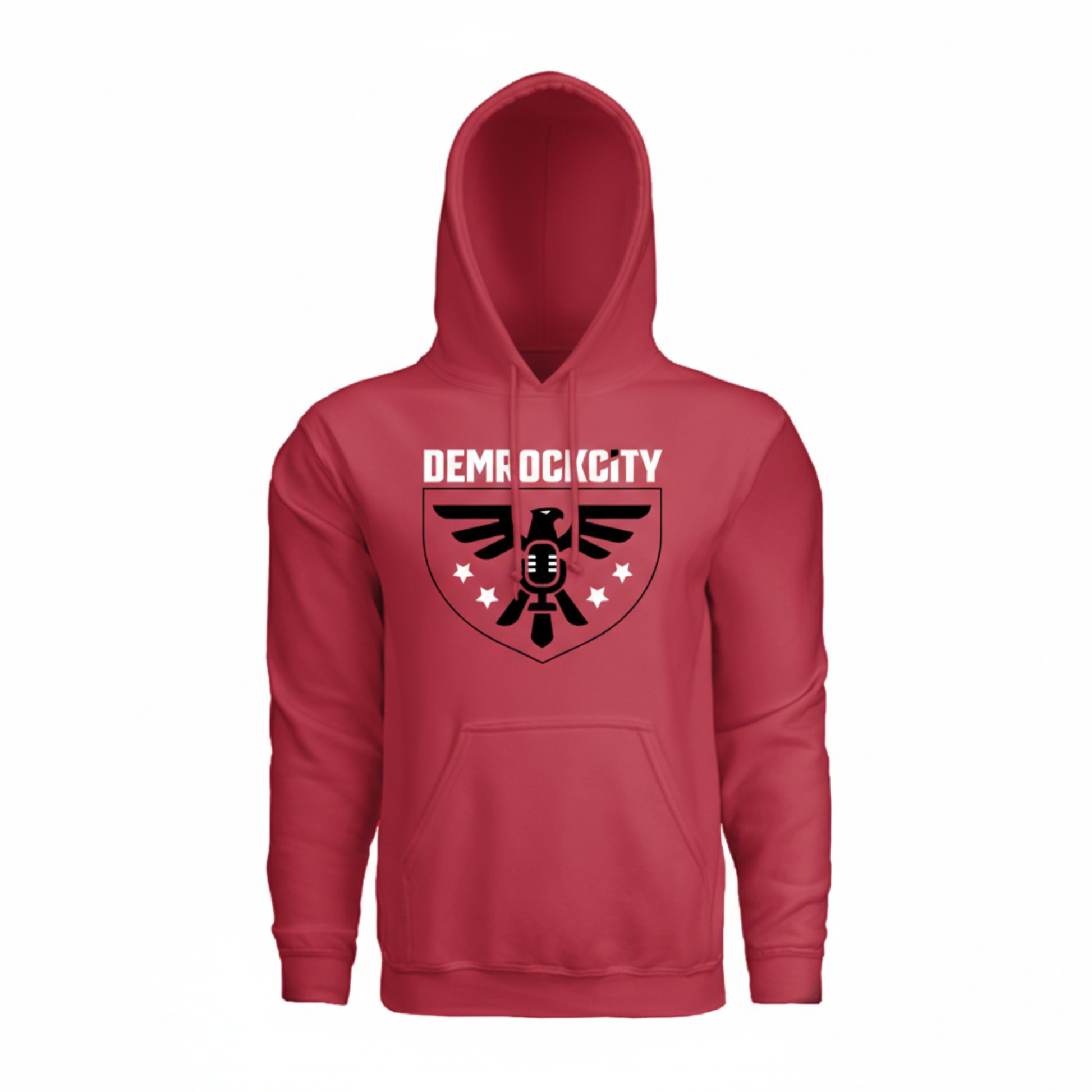 DEMROCKCITY “Eagle Crest” Heavyweight Hoodie – Street Red DEMROCKCITY
