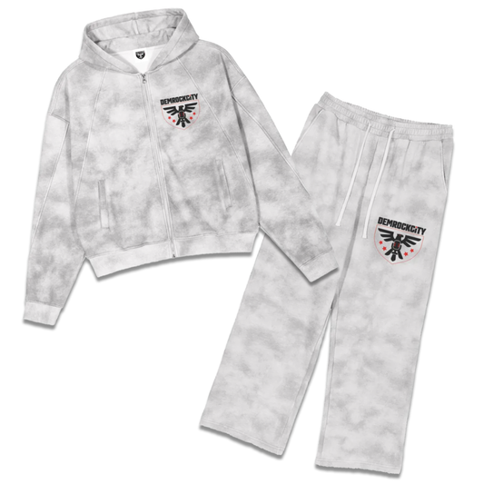 Freedom Washed Fleece Set – Stone Grey Edition DEMROCKCITY