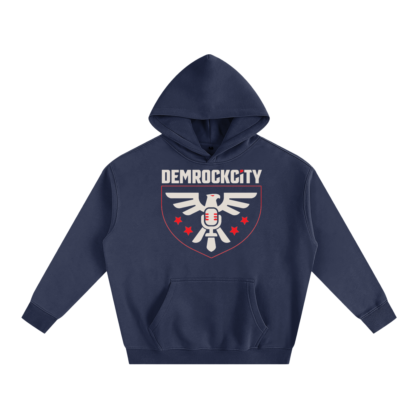 Eagle Crest Oversized Fleece Hoodie – Navy Edition ODMPOD