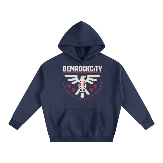 Eagle Crest Oversized Fleece Hoodie – Navy Edition ODMPOD