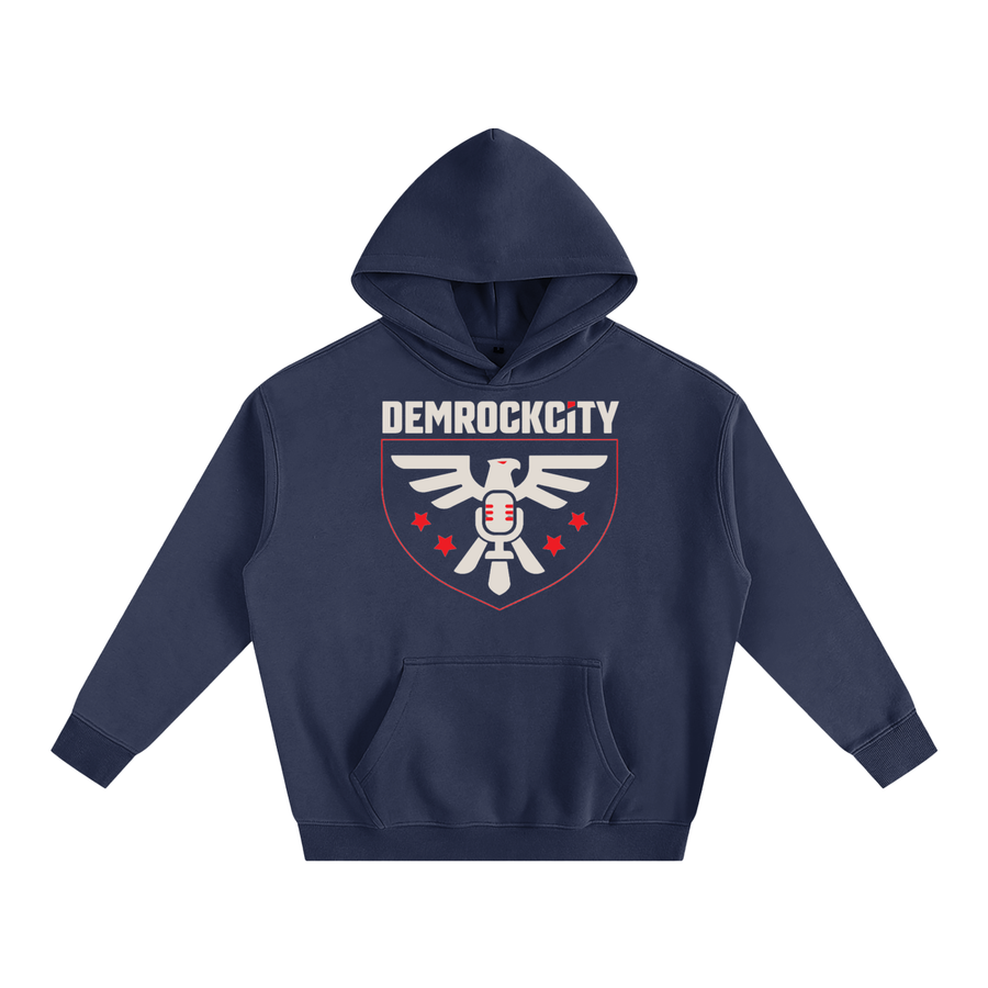 Eagle Crest Oversized Fleece Hoodie – Navy Edition