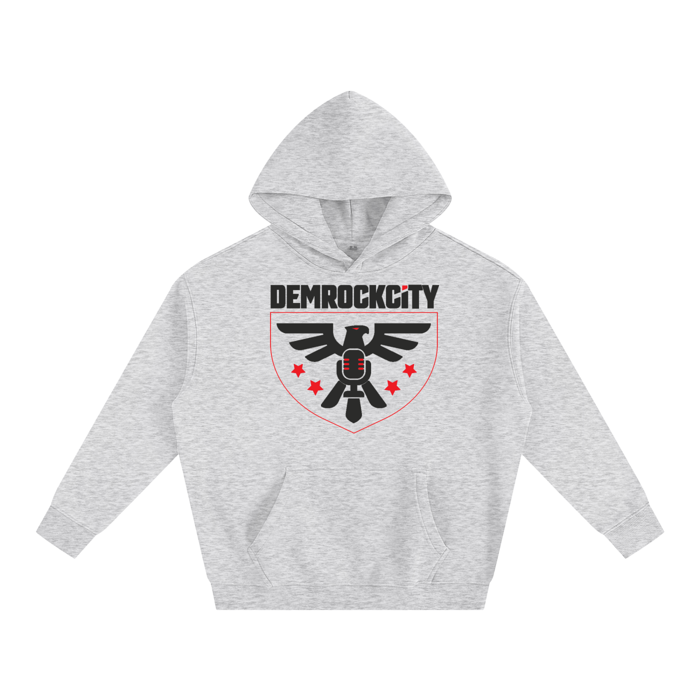 Eagle Crest Oversized Fleece Hoodie – Heather Grey Edition ODMPOD