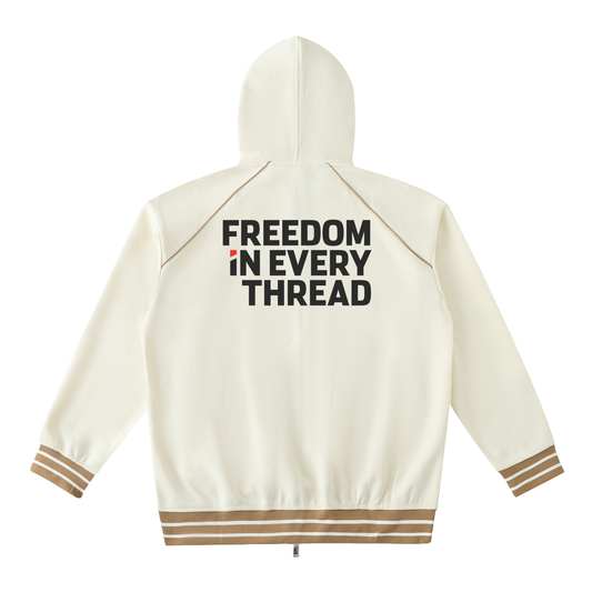 Eagle Crest Varsity Zip Hoodie – Cream Edition ODMPOD