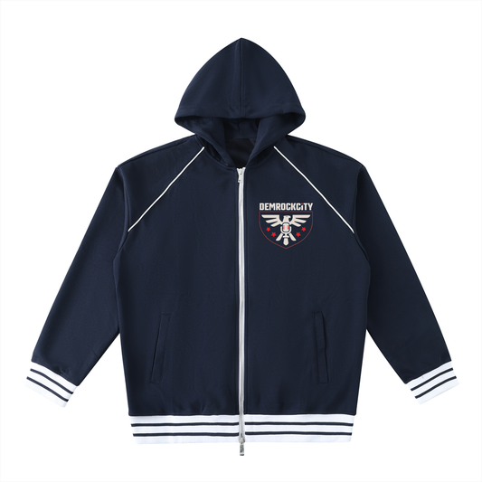 Eagle Crest Varsity Zip Hoodie – Navy Edition ODMPOD