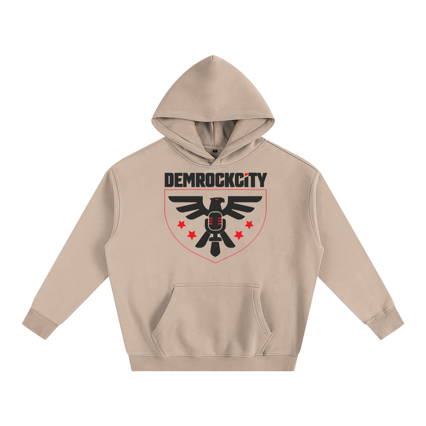 Eagle Crest Oversized Fleece Hoodie – Sand Edition ODMPOD