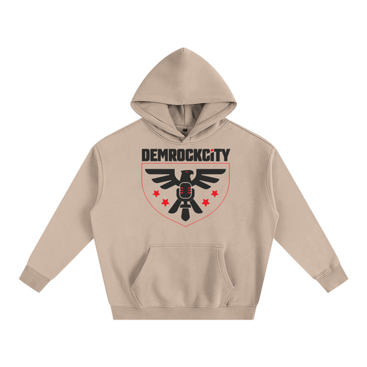 Eagle Crest Oversized Fleece Hoodie – Sand Edition ODMPOD
