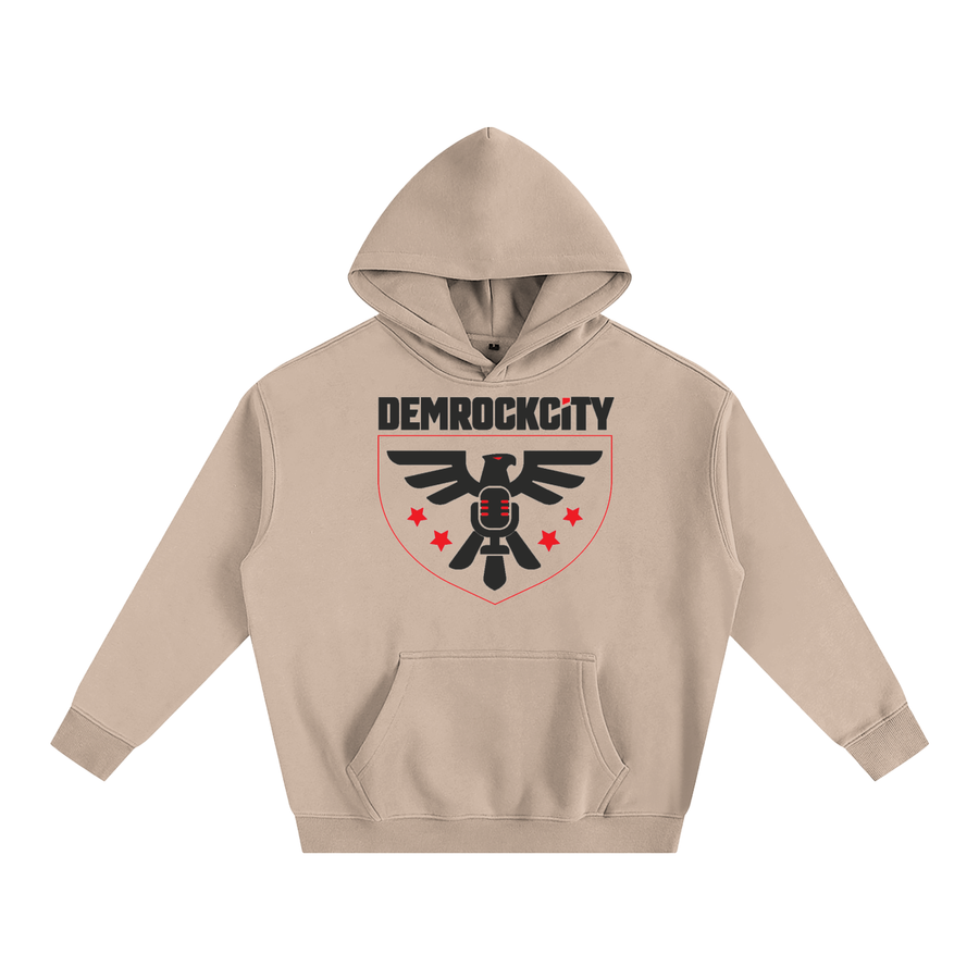 Eagle Crest Oversized Fleece Hoodie – Sand Edition