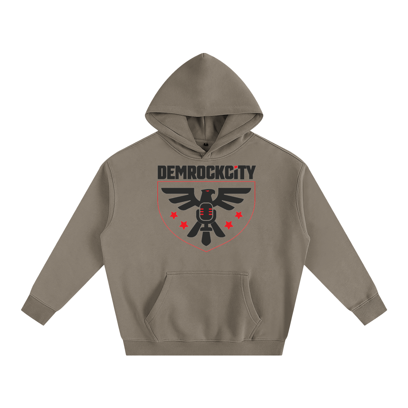 Eagle Crest Oversized Fleece Hoodie – Taupe Edition ODMPOD